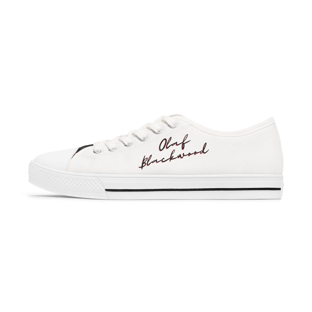 Chic Women's Low Top Sneakers with Stylish 'Olaf Blackwood' Design, Casual Footwear, Street Style, Trendy Sneakers, Gift for Her