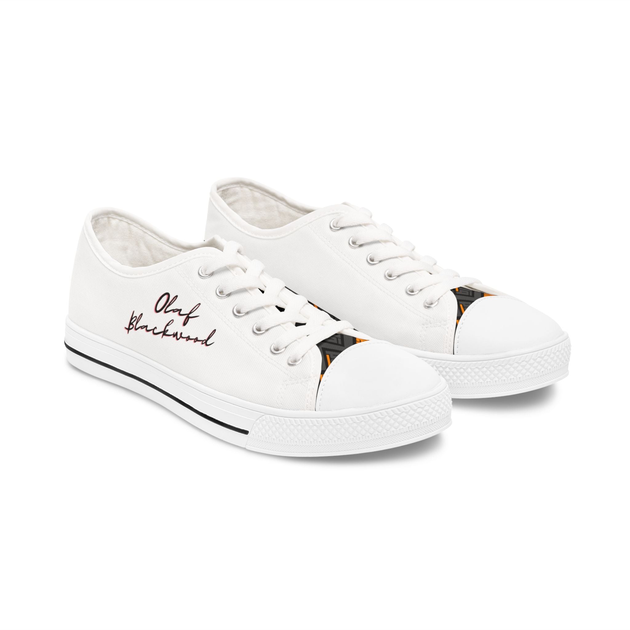 Chic Women's Low Top Sneakers with Stylish 'Olaf Blackwood' Design, Casual Footwear, Street Style, Trendy Sneakers, Gift for Her